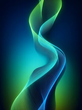 Vibrant green and blue light streaks flowing in a background, for poster banners, brochure or flyer