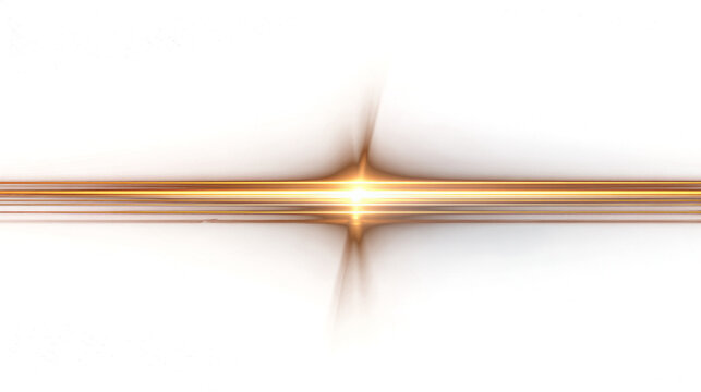 Minimal golden starburst centered on horizontal glowing lines