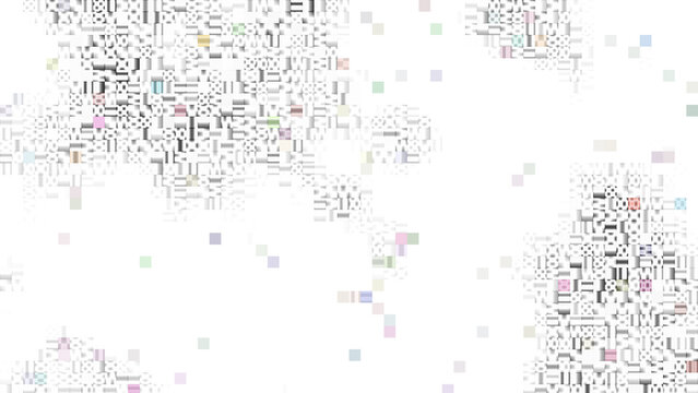 JPEG compression artifact blocks overlay isolated on transparent background for digital glitch and distortion effect