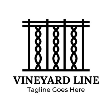 Vineyard trellis fence logo for wine producers.
