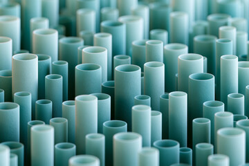 Obraz premium 3D Render of Teal Cylinders in Modern Abstract Design