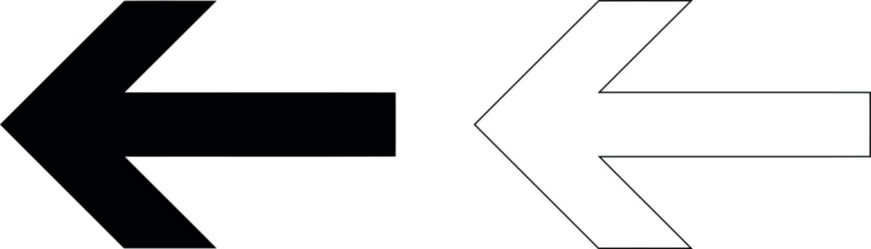 Modern left arrow and back icon set