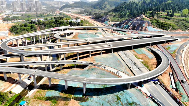 Yichang Highway Interchange Construction Aerial Photography