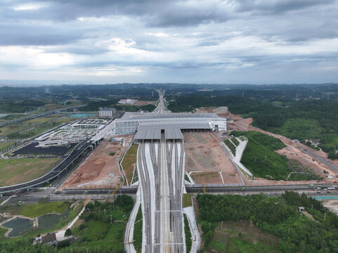 Yichang Railway Station North Plaza Construction Project Aerial View