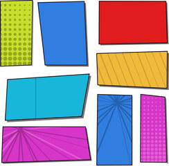 Colorful comic book page layout with various speech bubbles © Shahiba