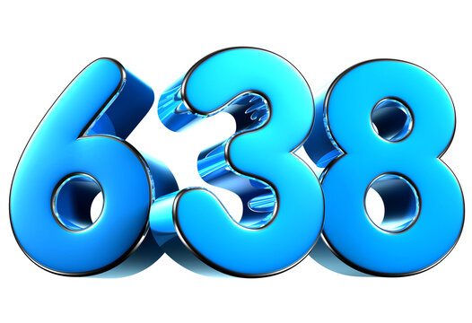 Blue number 638 3d illustration. Advertising signs. Product design. Product sales
