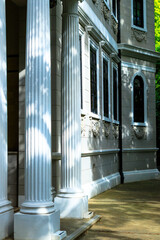 Sunlit Neoclassical Columns at Rong Zhai in Shanghai © LeVan