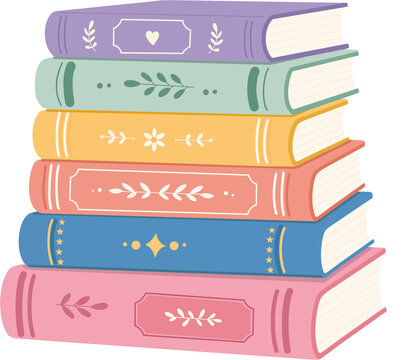 Stack of colorful books vector design