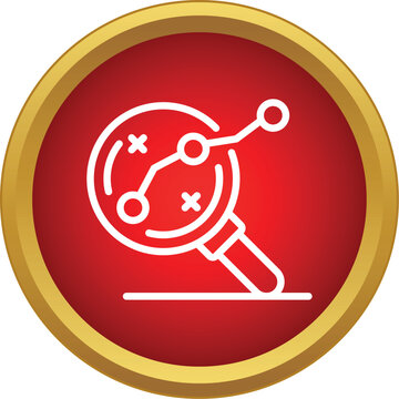 Magnifying glass exploring a market research diagram, symbolizing business analysis and strategy