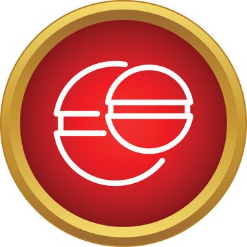 Red circle icon outlining a euro currency symbol