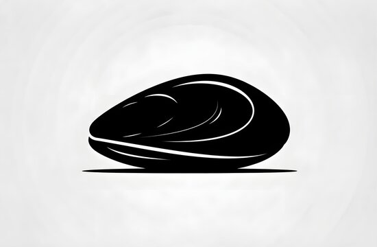 Elegant black seashell silhouette vector illustration