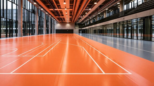 Clean Symmetrical Sports Arena Architecture Interior Design