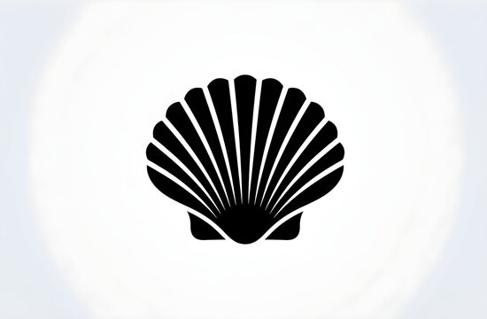 Elegant black seashell silhouette vector illustration
