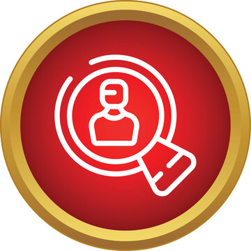 Magnifying glass focusing on a person icon, illustrating a search for talent