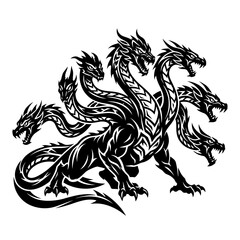 Fototapeta premium Mythical Hydra Dragon Tattoo Design