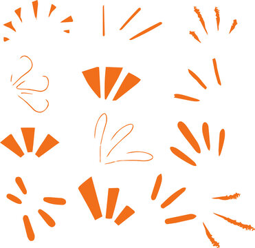 vector scribbles comic lines set, brush stroke mark line