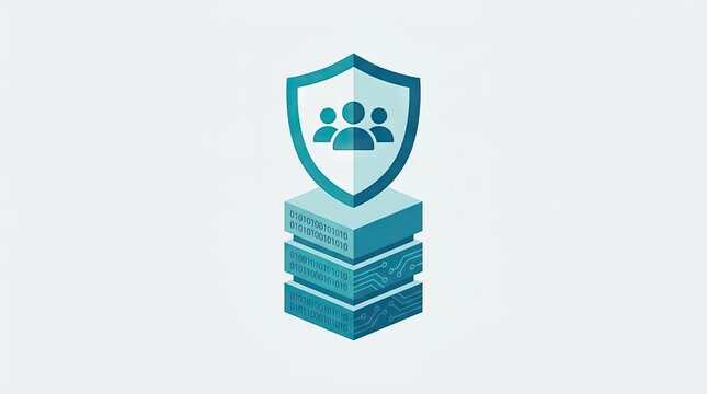 Isometric server stack protected by a group security shield.