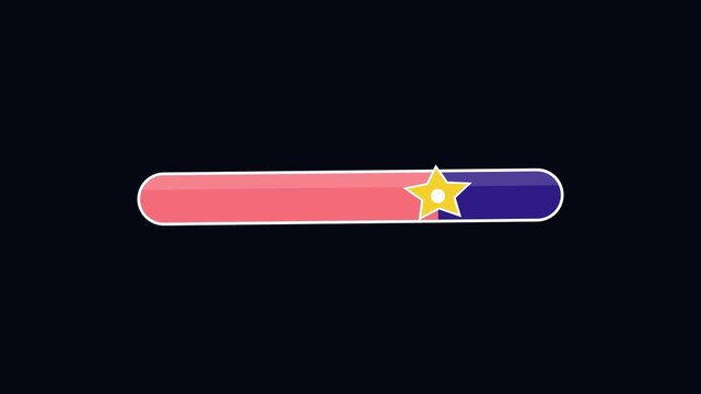 Cute loading. Animated purple loading bar with yellow star icon