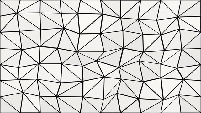 Abstract geometric triangular pattern background with constant morphing motion effect for digital screen animation.