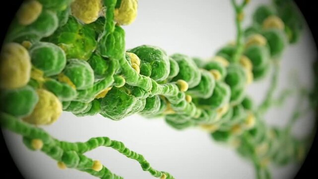 Highly detailed microscopic visualization of leaf vein cellular structure showcasing intricate plant cell anatomy for scientific research and botan...