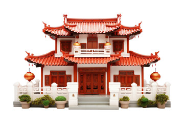 Obraz premium PNG Chinese new year house exterior architecture building shrine.
