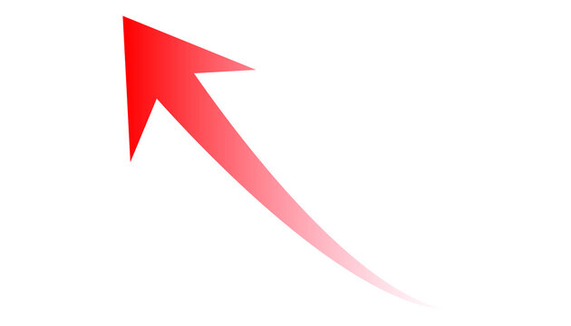 Red Thin Arrow Pointing Up Right PNG Isolated on Transparent Background