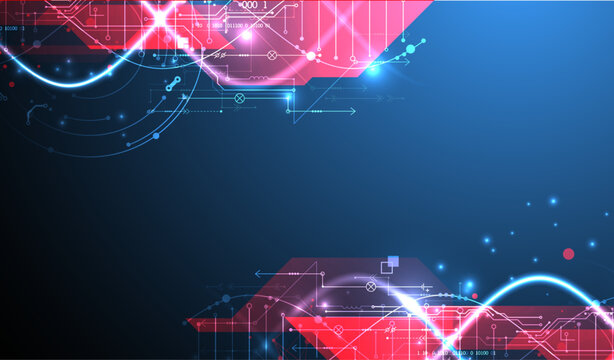 Futuristic digital DNA background with neon molecule structure. Vector