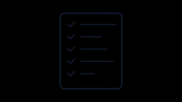 checklist icon showing completed tasks and to-do list on dark background for business workflow management
