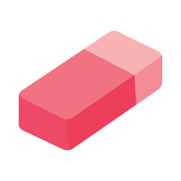 Pink eraser isometric vector