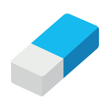 Blue and white eraser isometric vector