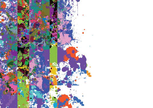 Abstract colorful paint splatter border background with empty copy space. illustration vector design background