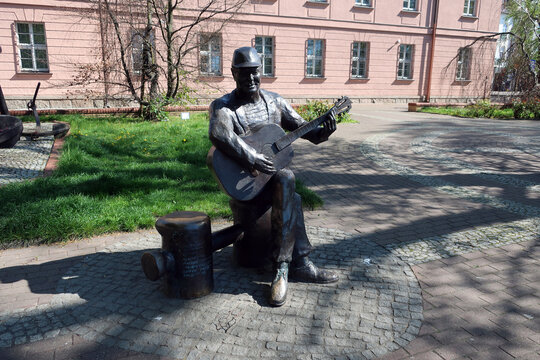 Świnoujście, Poland. Monument to Jerzy Porębski, a singer and sailor