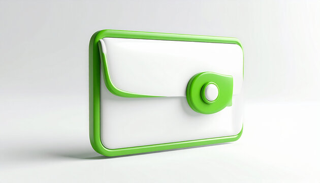 Stylish Green and White Wallet Illustration