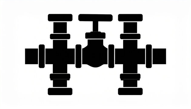 Silhouette of a Mechanical Valve with Multiple Components