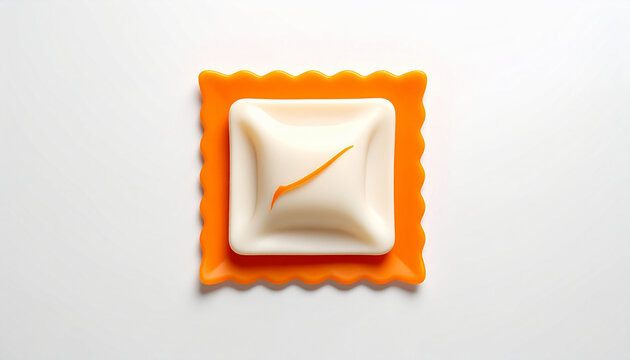 Closeup of a soap bar with a sharp edge on a white background