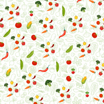 seamless pattern with vegetables