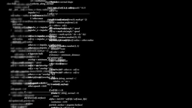 blue computer code scrolling data processing 4K video