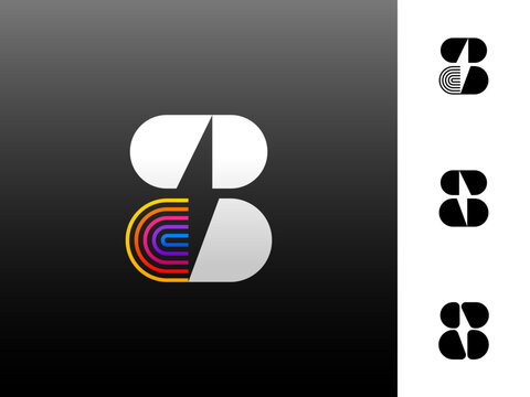 Number 8, thick numeral eight for your logo design made angled serifs bevel type and lines, vector illustration 10EPS