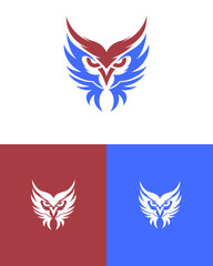 Obraz premium Elegant owl logo mascot clip art design wisdom branding company corporation template editable