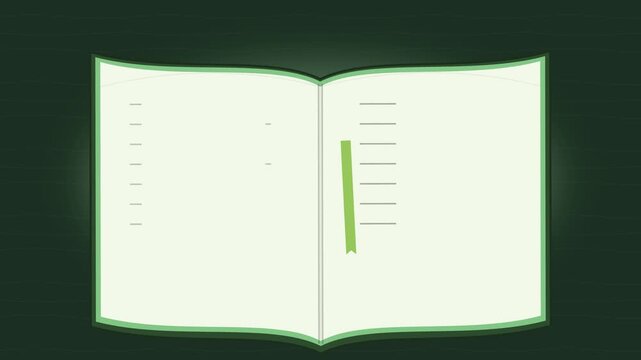 Open Book Vector Illustration with Ribbon Bookmark for Education and Reading Concept