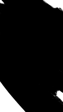 Abstract Brush Transition Overlay with Rough Ink Strokes, Monochrome Motion Graphics