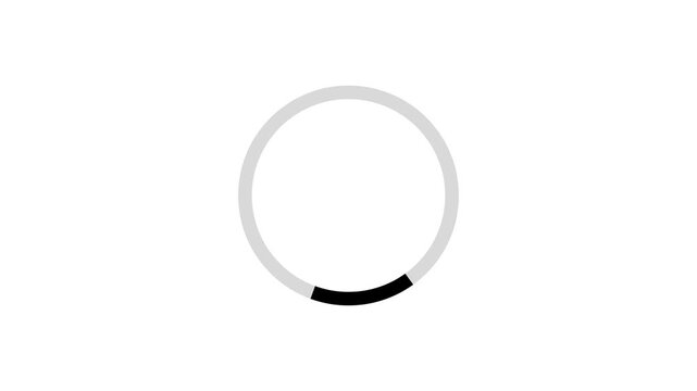 Minimalist circular loading spinner animation, rotating progress indicator for digital interface circle