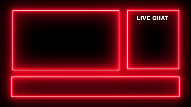 Neon red live chat overlay template for streaming and gaming broadcasts
