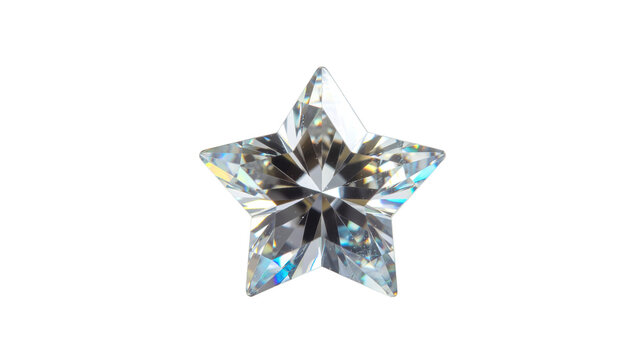Crystal star shaped diamond isolated on transparent background