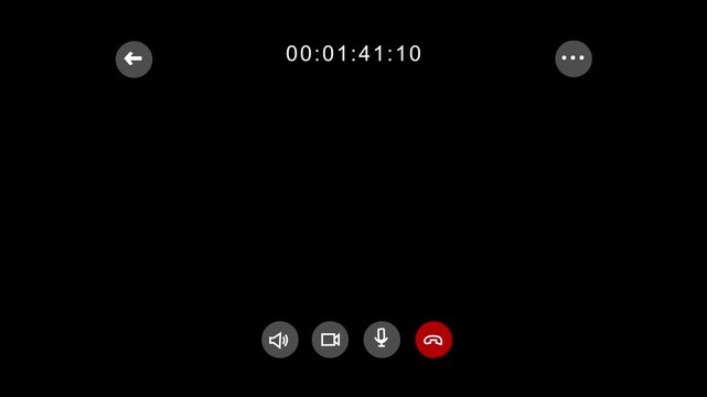Modern video call interface layout with microphone camera and end call buttons 4k animation.