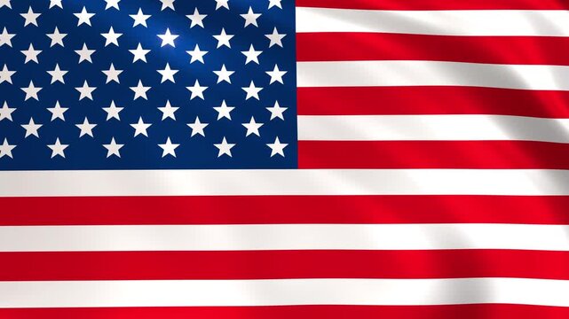 USA flag waving in the wind, United States of America national flag background 4k animation.

