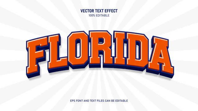 Florida college varsity sport text effect