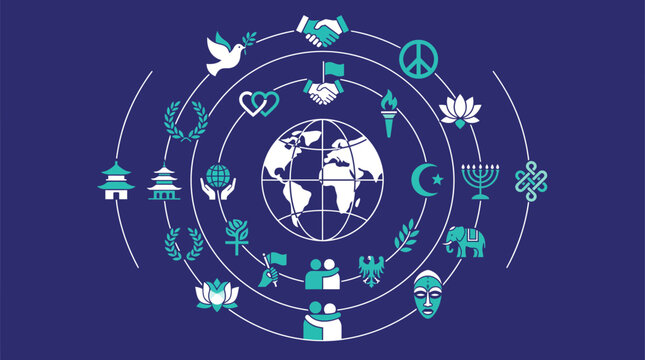 Vector illustration of global peace and cultural diversity