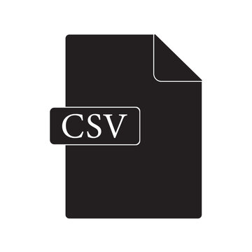 Simple CSV file icon. Modern Black vector design representing data export, document management, file format, and digital data storage.
