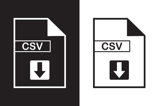 CSV file format icons set. File symbols collection. Vector illustration.